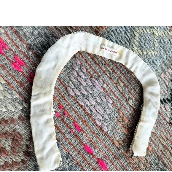 Vintage 50s Beaded Collar Made in Japan Cream Statement looks Accessories - Picture 4 of 8